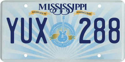 MS license plate YUX288