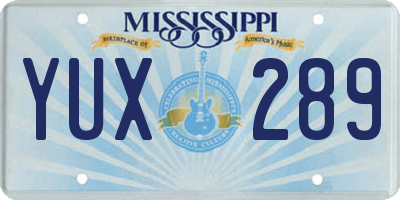 MS license plate YUX289