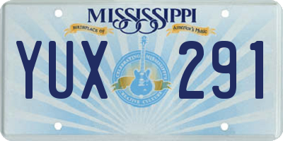 MS license plate YUX291