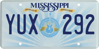MS license plate YUX292