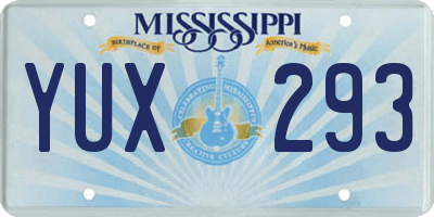 MS license plate YUX293