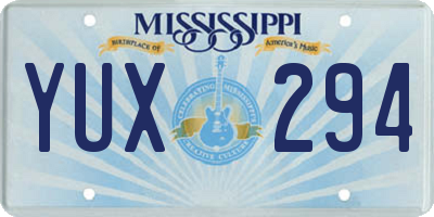 MS license plate YUX294