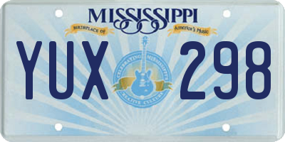 MS license plate YUX298