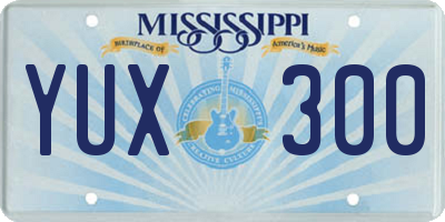 MS license plate YUX300