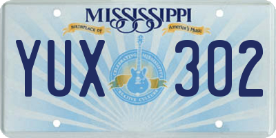 MS license plate YUX302