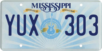 MS license plate YUX303