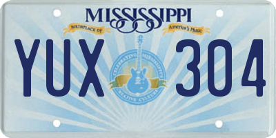 MS license plate YUX304