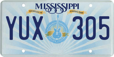 MS license plate YUX305