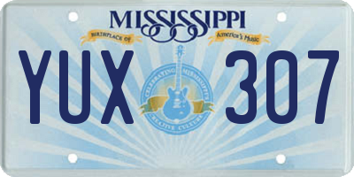 MS license plate YUX307