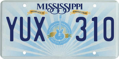 MS license plate YUX310