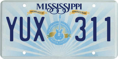 MS license plate YUX311