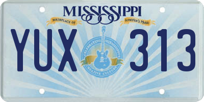 MS license plate YUX313