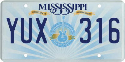 MS license plate YUX316