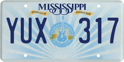 MS license plate YUX317