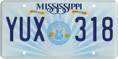 MS license plate YUX318