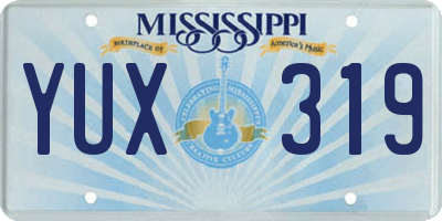 MS license plate YUX319