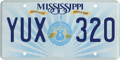 MS license plate YUX320