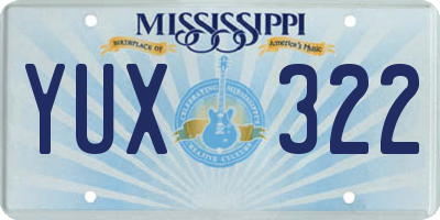 MS license plate YUX322