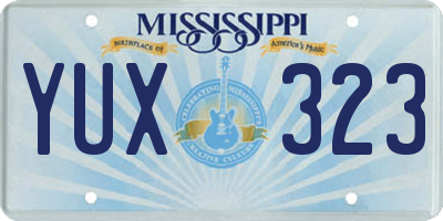 MS license plate YUX323