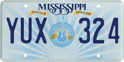 MS license plate YUX324
