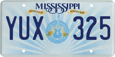MS license plate YUX325