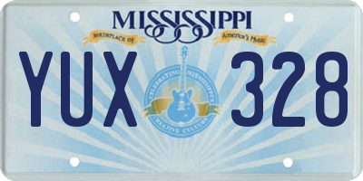 MS license plate YUX328