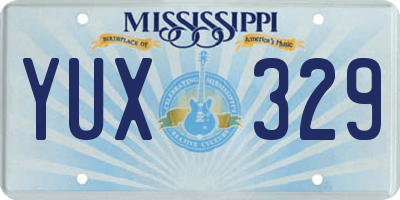 MS license plate YUX329