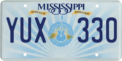 MS license plate YUX330