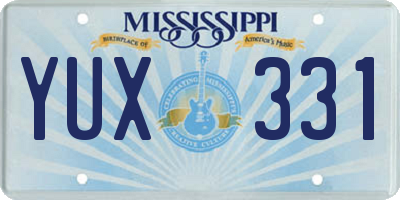 MS license plate YUX331