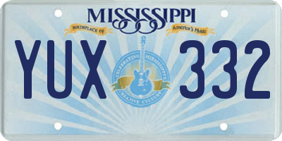 MS license plate YUX332