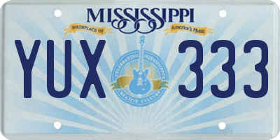 MS license plate YUX333
