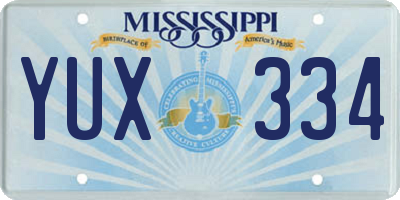 MS license plate YUX334