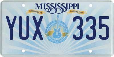 MS license plate YUX335