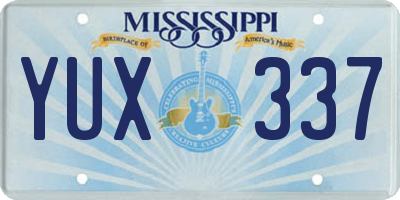 MS license plate YUX337