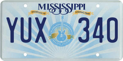 MS license plate YUX340