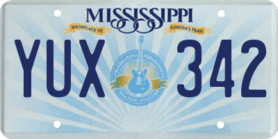 MS license plate YUX342