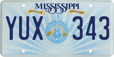 MS license plate YUX343