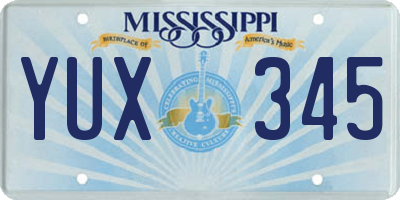 MS license plate YUX345