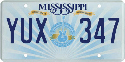 MS license plate YUX347