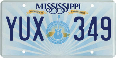 MS license plate YUX349