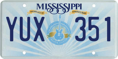 MS license plate YUX351