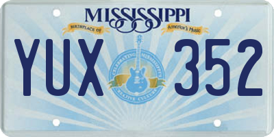 MS license plate YUX352