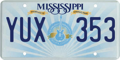 MS license plate YUX353