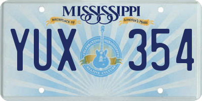 MS license plate YUX354