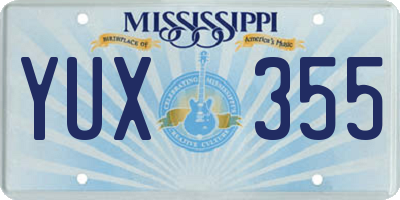 MS license plate YUX355