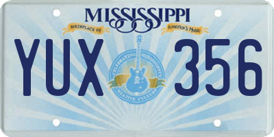 MS license plate YUX356