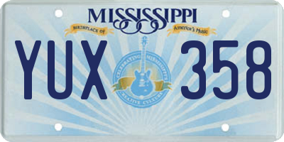 MS license plate YUX358