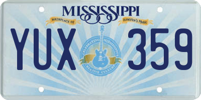 MS license plate YUX359