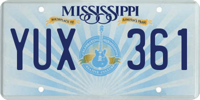 MS license plate YUX361