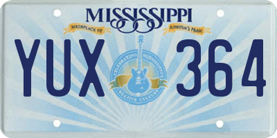 MS license plate YUX364